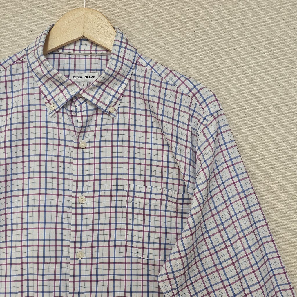 Peter Millar Noland Cotton Stretch Sport Shirt L
